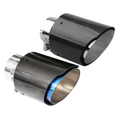 품질  Universal Automotive Yaoyue Exhaust System Real Carbon Fiber Muffler Tips Exhaust Pipes Stainless Blue 63mm 공장