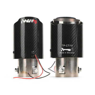 Universal Automobile Carbon Fiber Universal Car Exhaust Tip Car Exhaust Muffler Muffler End Tuning Pipes With Led Light